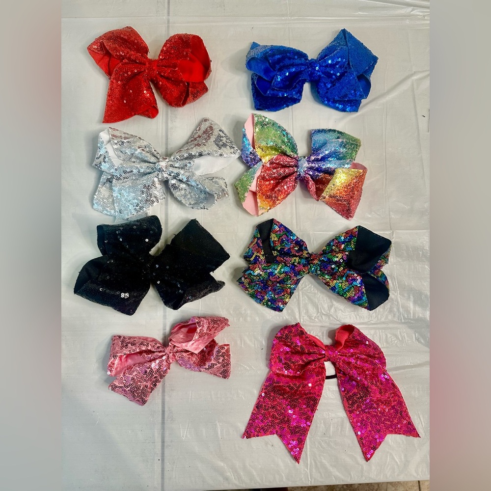 Colorful Sequin Hair Bows Set
